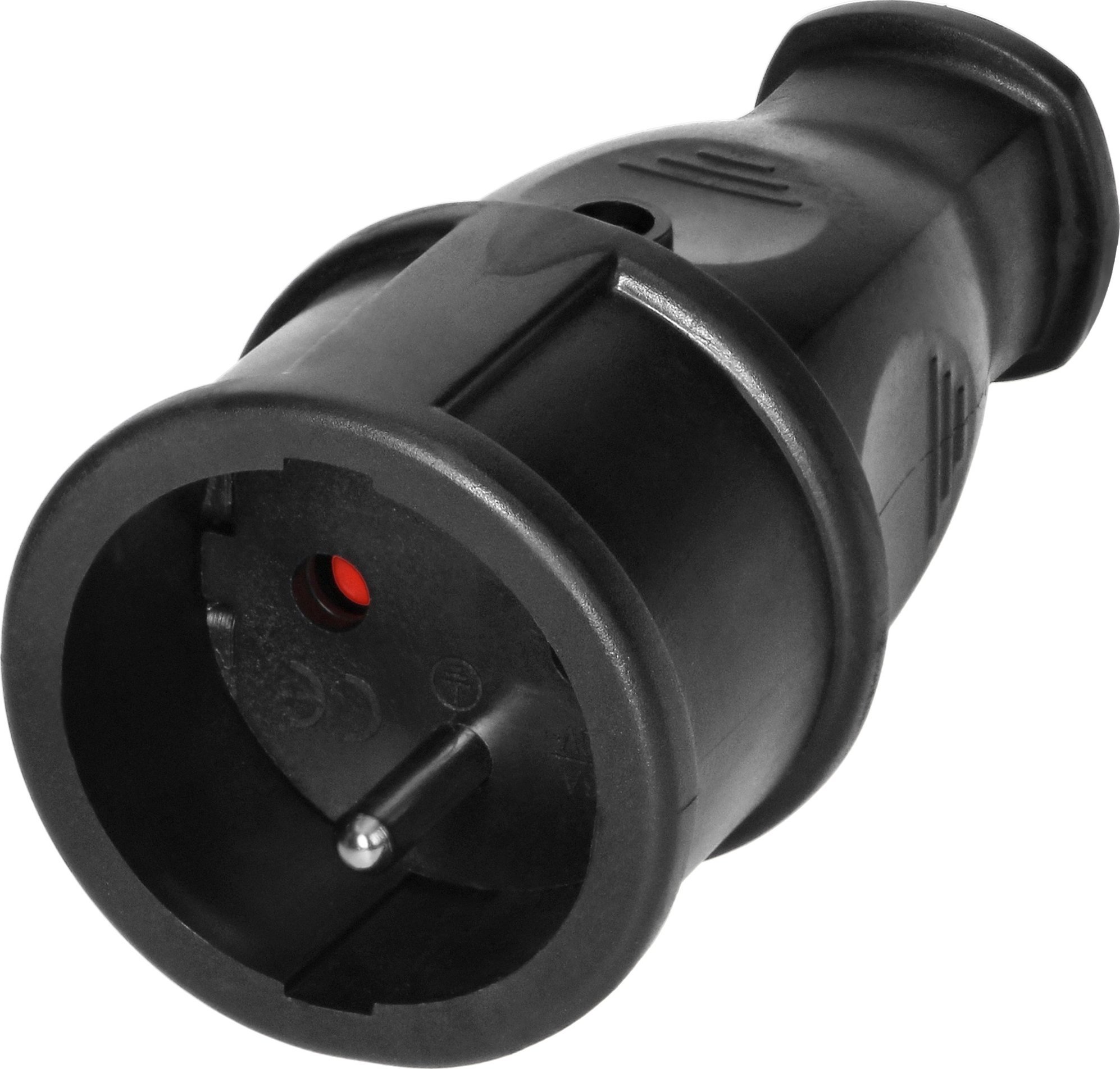 Orno Gniazdo warsztatowe 2P+Z z wygodnym chwytem, czarne