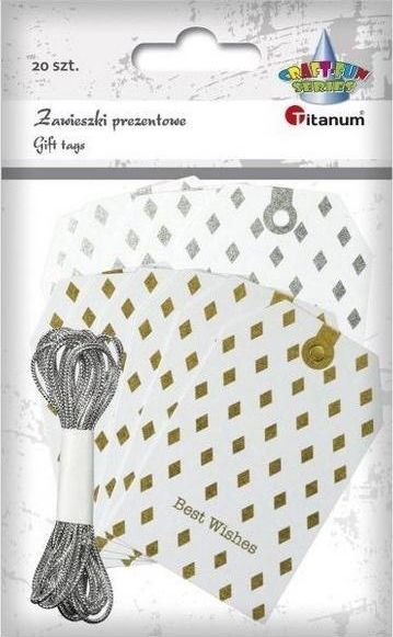 Titanum Zawieszki prezentowe 70x45mm mix 20szt