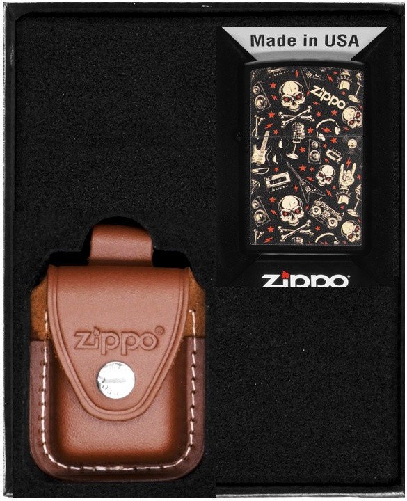 Zestaw ZIPPO Zapalniczka GRUNT PATTERN WITH SKULL Prezentowy No2