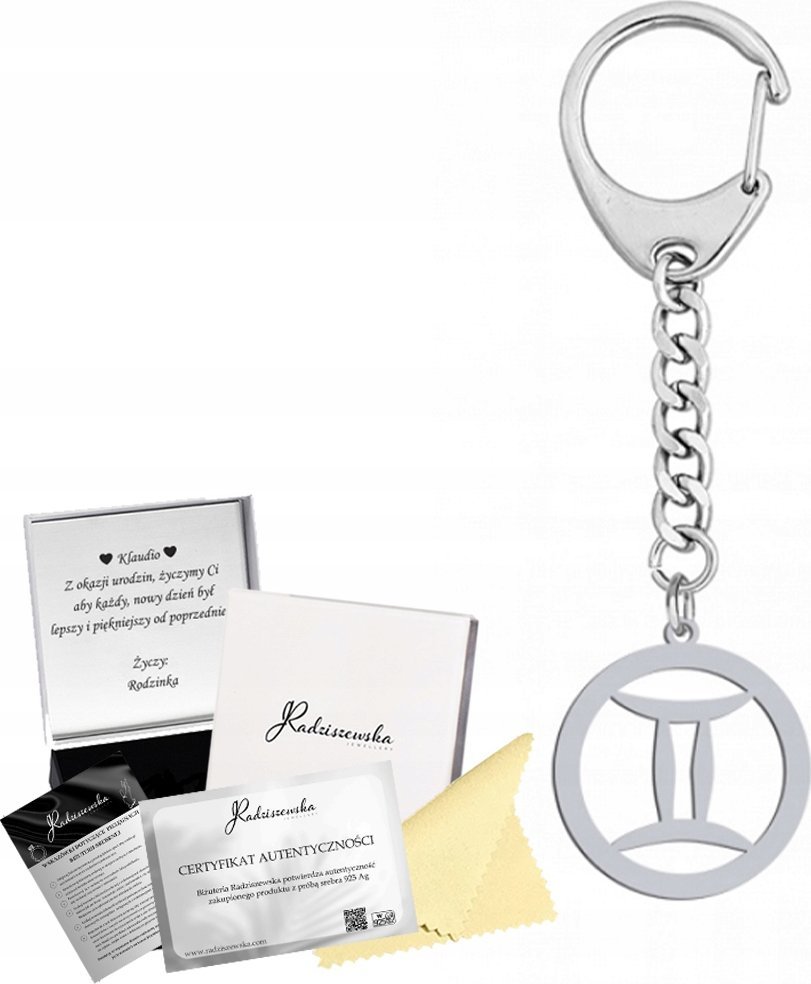 Radziszewska Jewellery Brelok Znak Zodiaku Różne Znaki Zodiaku srebro 925 GRAWER DEDYKACJA GRATIS