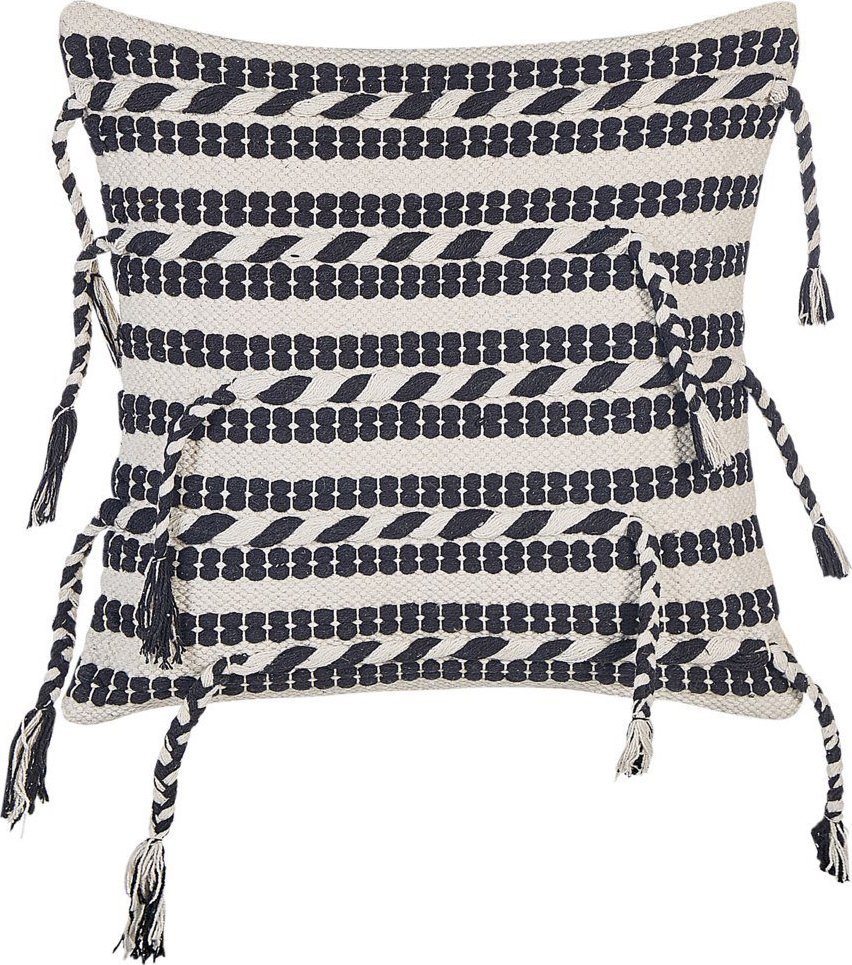 Beliani Bawełniana poduszka ze wzorem w paski 45 x 45 cm czarno-biała ENDIVE Lumarko!