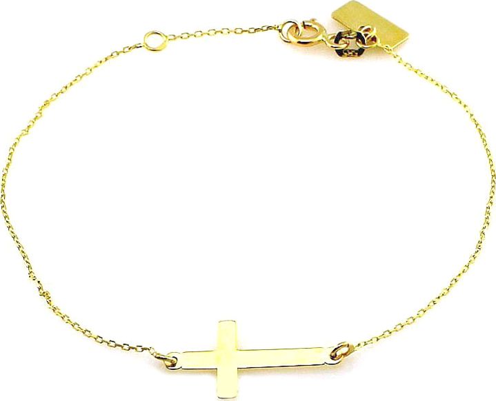 Lovrin ZŁOTA BRANSOLETKA 585 CELEBRYTKA KRZYŻ KRZYŻYK 0.98g