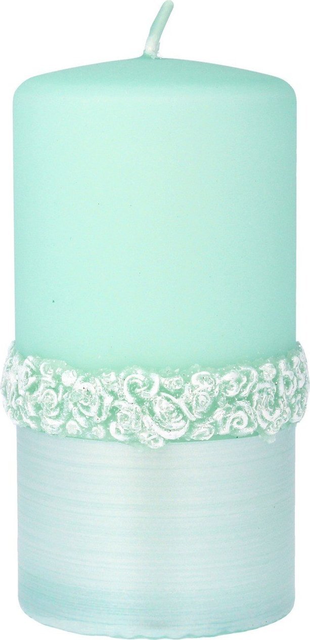Artman ARTMAN Świeca ozdobna Bella - walec średni (średnica 7cm) miętowy 1szt