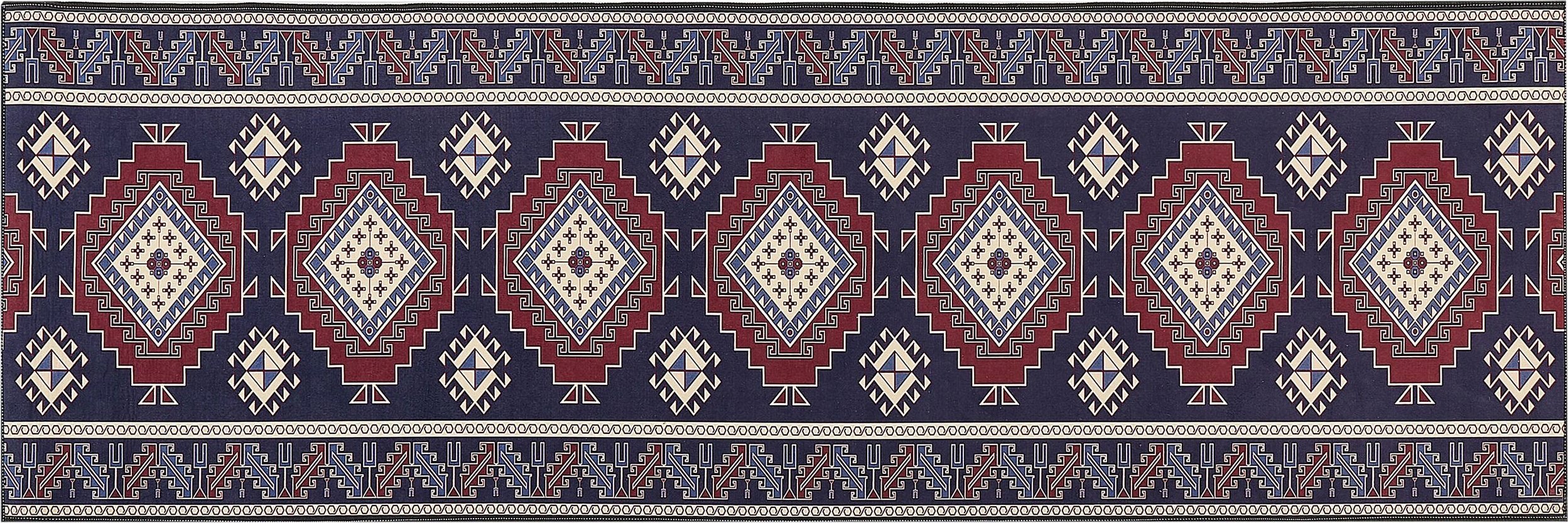 Beliani Dywan 80 x 240 cm niebiesko-czerwony KANGAL