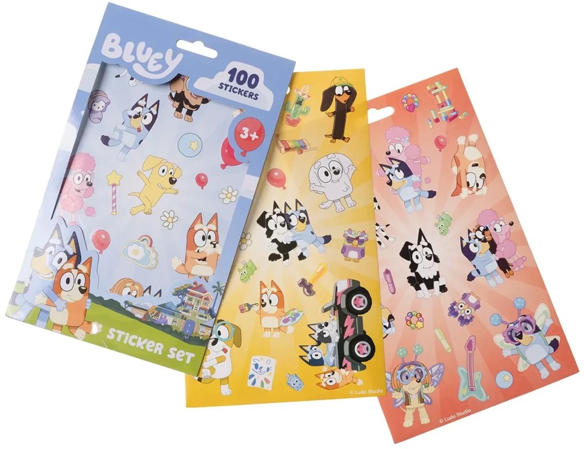 BLUEY Stickers set w/100 stickers, paper packaging