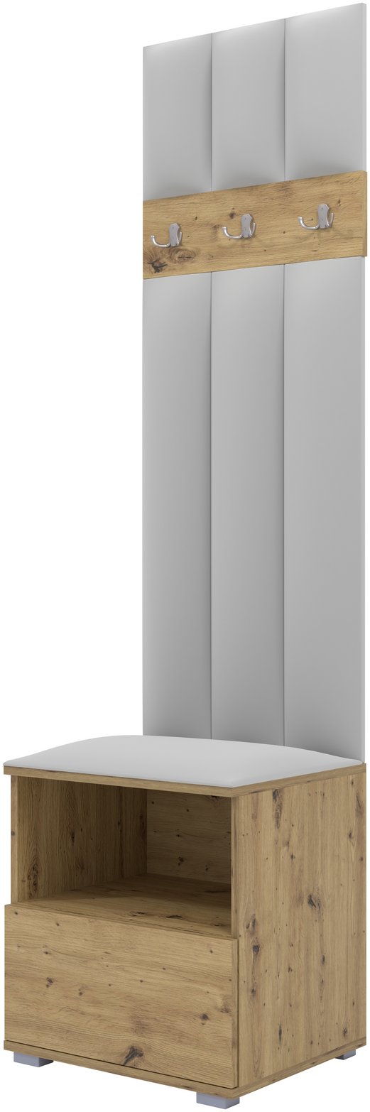 Tapicerowana garderoba Nela IV LUX - kolor dąb artisan + tkanina Trinity 32