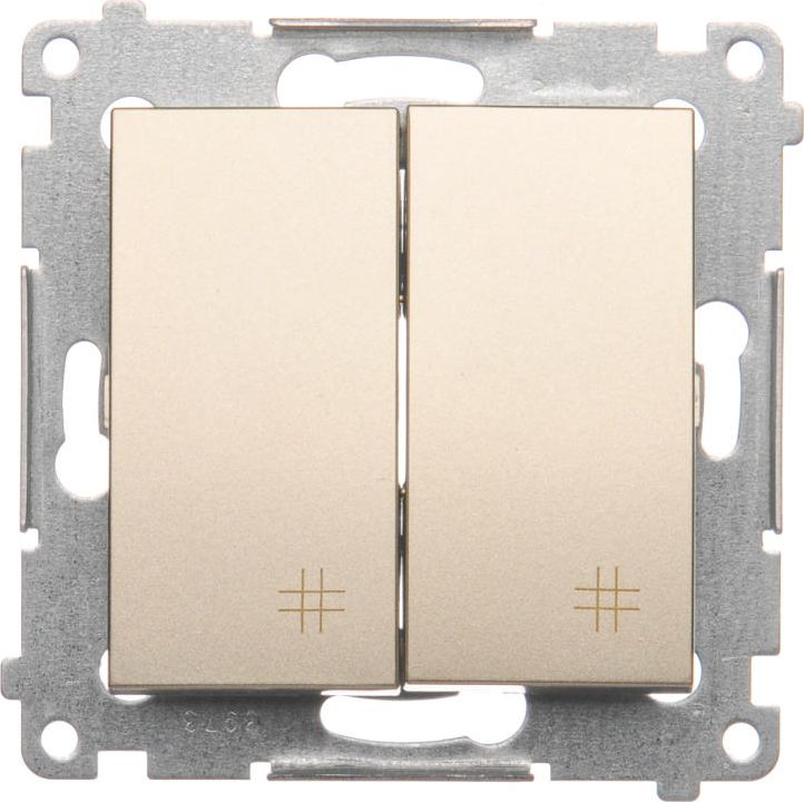 Kontakt-Simon Łącznik krzyżowy Simon 54 podwójny 10AX 250V złoty mat (DW7/2.01/44)