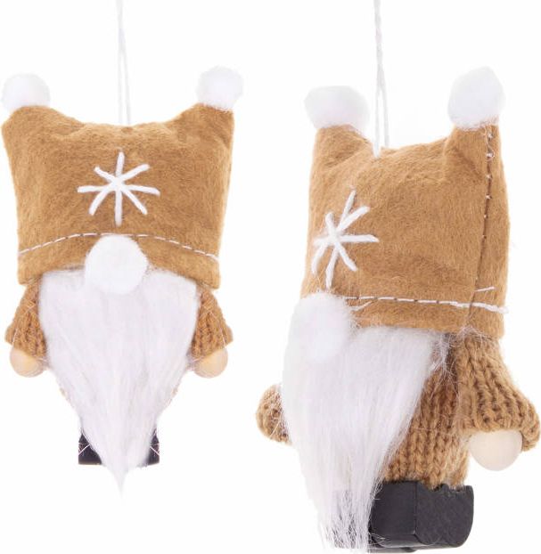 Springos Ozdoba choinkowa Krasnal brązowy 8 cm