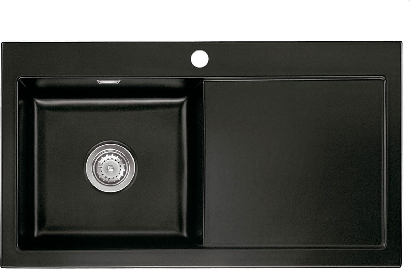 Zlewozmywak SYSTEMCERAM Systemceram Mera 90 Nigra, zlewozmywak ceramiczny, korek manualny
