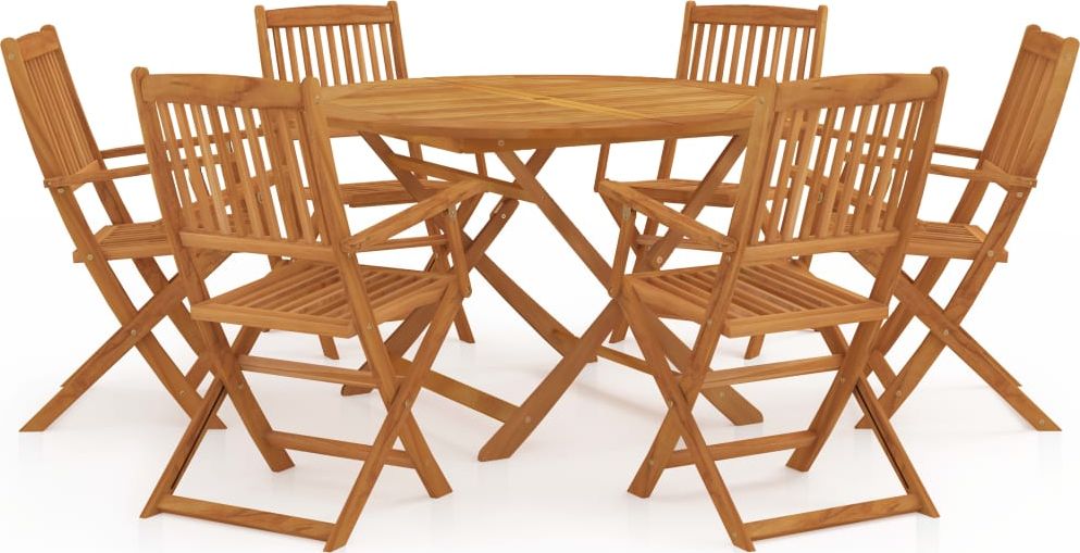 vidaXL VidaXL 7-cz. zestaw składanych mebli ogrodowych, lite drewno akacjowe
