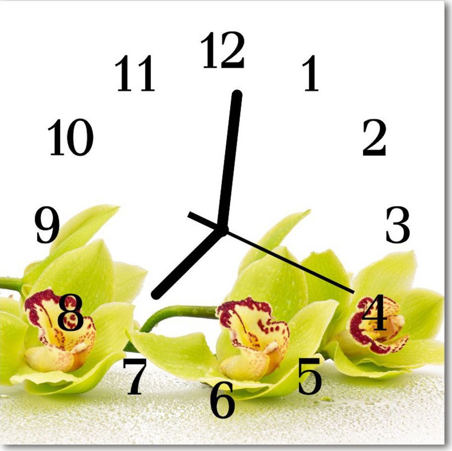 Tulup Zegar szklany ścienny Cichy Storczyk Kwiaty 30x30 49668454