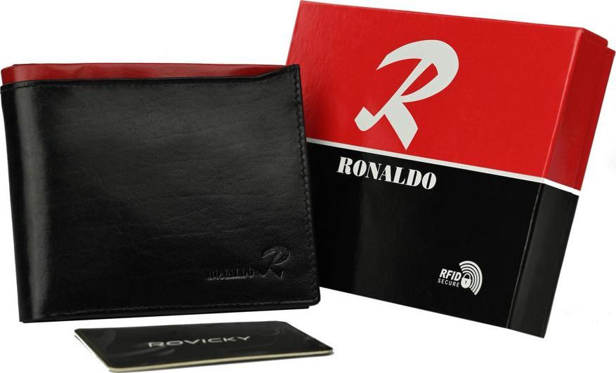 Ronaldo Poziomy portfel męski z bezpieczną sekcją na karty Ronaldo NoSize