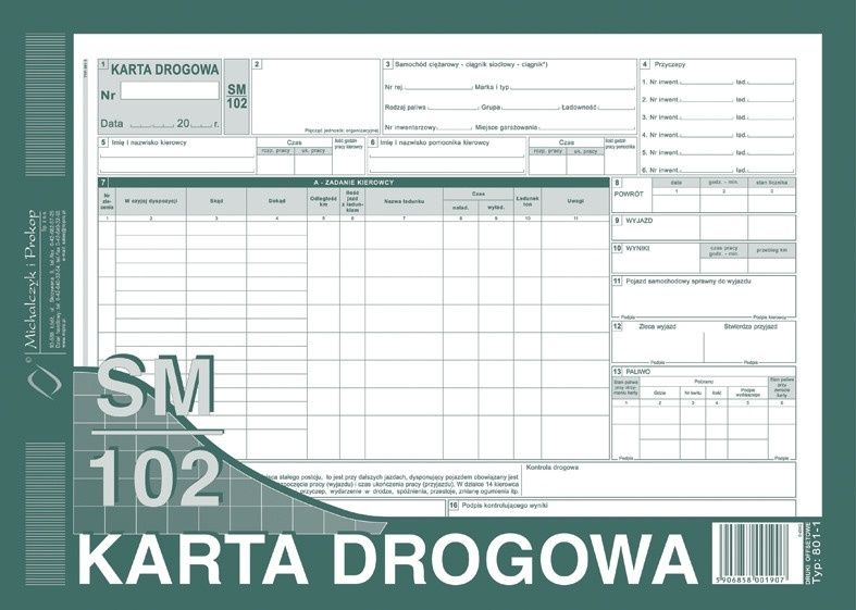 Michalczyk & Prokop Karta drogowa A4 samochody cięzar. 801-1-N numerowana