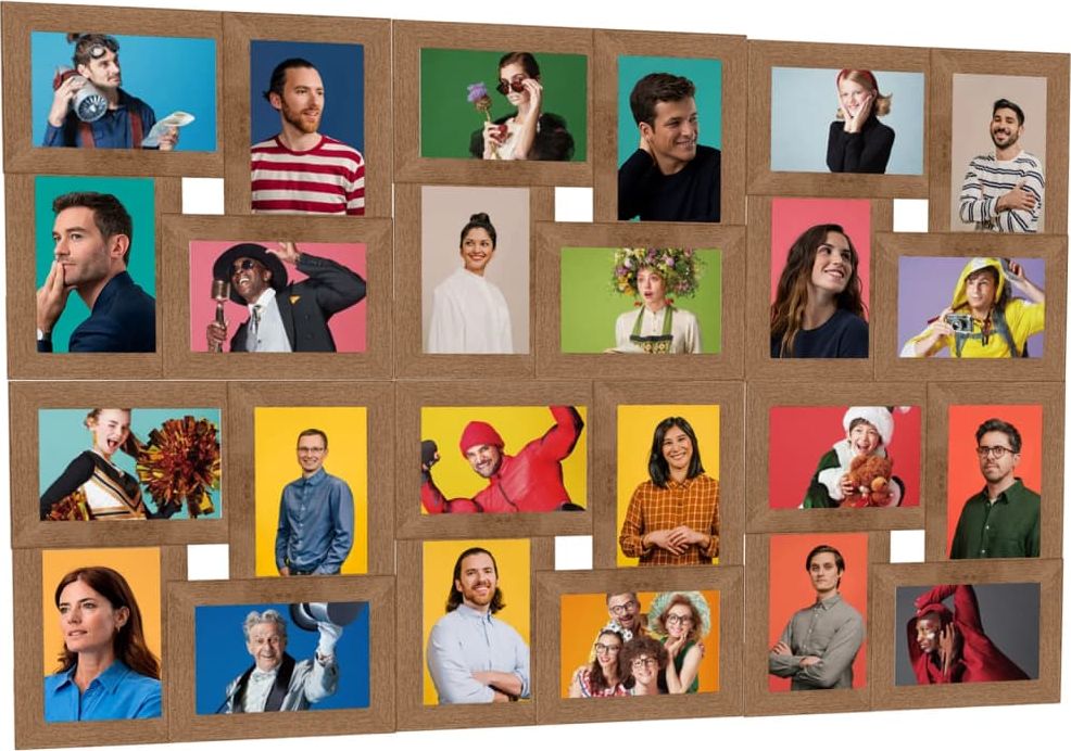 Ramka vidaXL Ramka na 24 zdjęcia 13x18 cm, jasnobrązowa, MDF