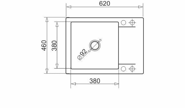 Pyramis Zlew. KORFU (62x46) 1B 1D, karbon + bateria SILVIO