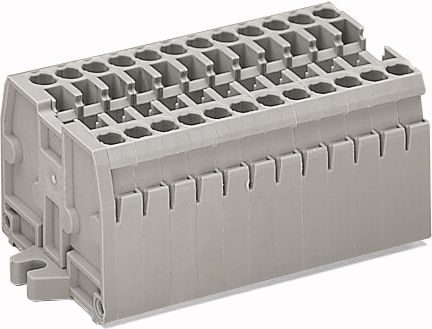 Wago Listwa zaciskowa kompaktowa 2-przewodowa 2,5mm2 9-torowa z mocowaniem śrubowym szara (869-109)