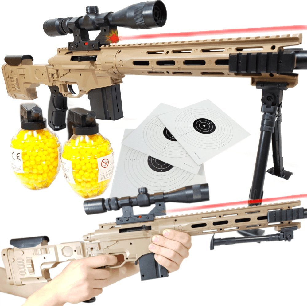 tomdorix Amerykański Karabin Snajperski Na Kulki [M107] z Laserem + 2x Granaty