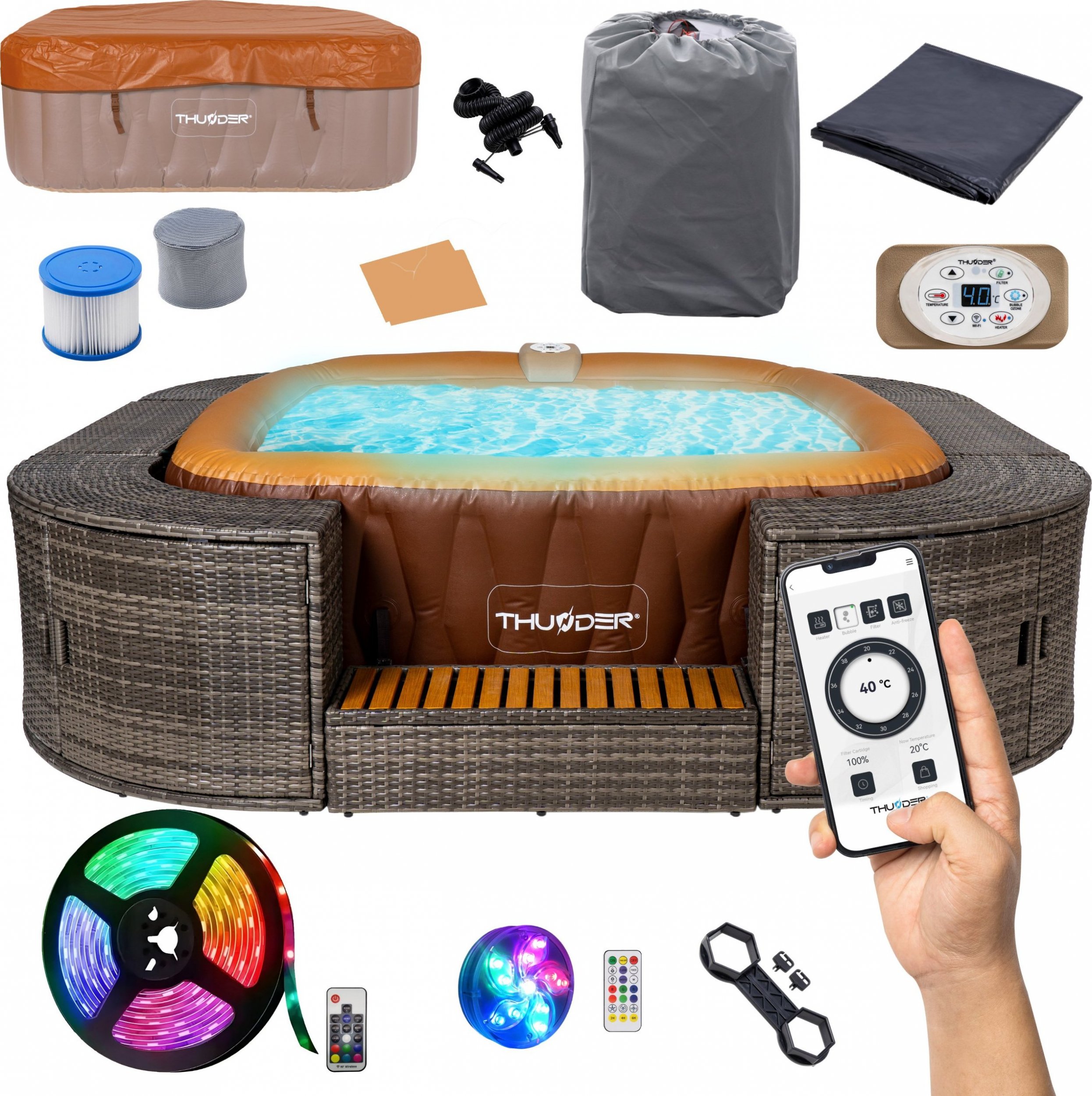 Jacuzzi ogrodowe Thunder BREVE 185 cm x 65 cm