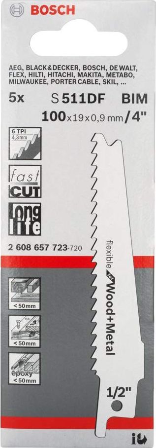 Bosch Brzeszczot do piły szablastej S511DF 100mm uniwersalny (2.608.657.723)