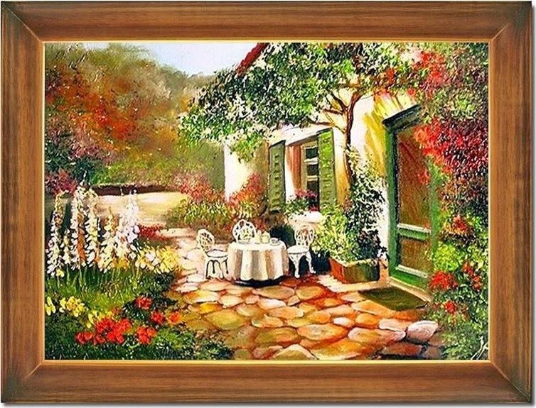 GO-BI Obraz Architektura ręcznie malowany 63x83cm uniwersalny