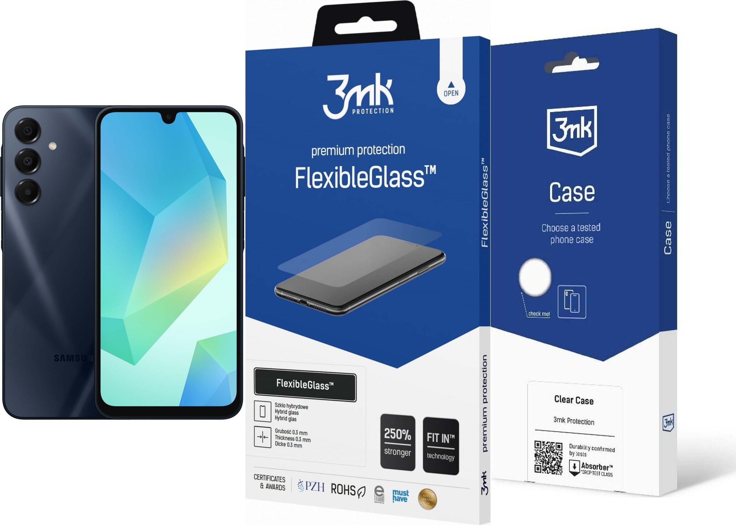 Smartfon Samsung Galaxy A16 8/256GB Czarny (SM-A165FZKCEUE) + FlexibleGlass + Etui Clear Case