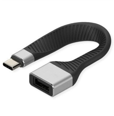 Kabel USB Roline USB-C - USB-A 0.11 m Czarny (11.02.9016)