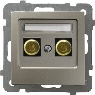 Ospel Gniazdo głośnikowe Ospel As GGN-1G/m/45 pojedyncze satyna light