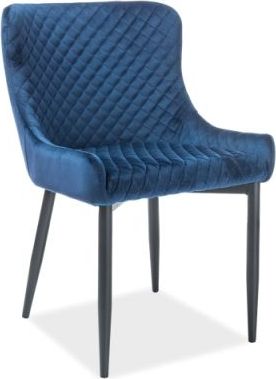 Signal Krzesło COLIN B VELVET granatowe w stylu loft SIGNAL