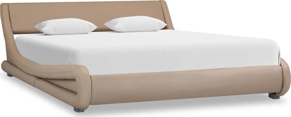 vidaXL Rama łóżka, kolor cappuccino, sztuczna skóra, 160 x 200 cm