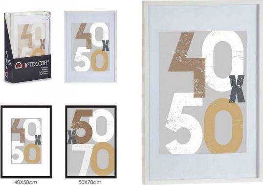 Ramka Gift Decor Ramka ścienna na zdjęcia Biały MDF (1 uds) (52,5 x 2,5 x 72,5 cm)