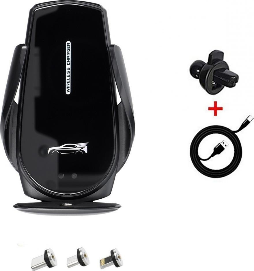 Braders Automatyczny Uchwyt Samochodowy z ładowarką bezprzewodową Qi 15W do kratki