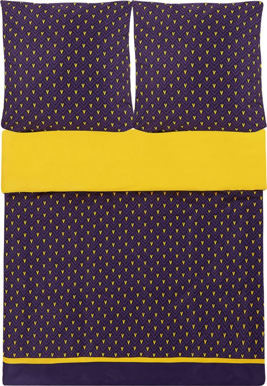 Beliani Komplet pościeli bawełnianej Wallingford niebiesko-żóły 155x220 cm