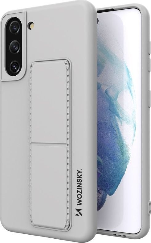 Wozinsky Kickstand Case elastyczne silikonowe etui z podstawką Samsung Galaxy S21+ 5G (S21 Plus 5G) szary