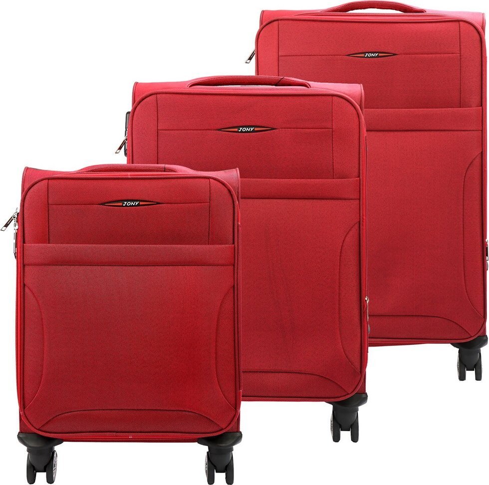 Jony Mocne materiałowe walizki podróżne damskie Jony 895-3 x3 Z NoSize