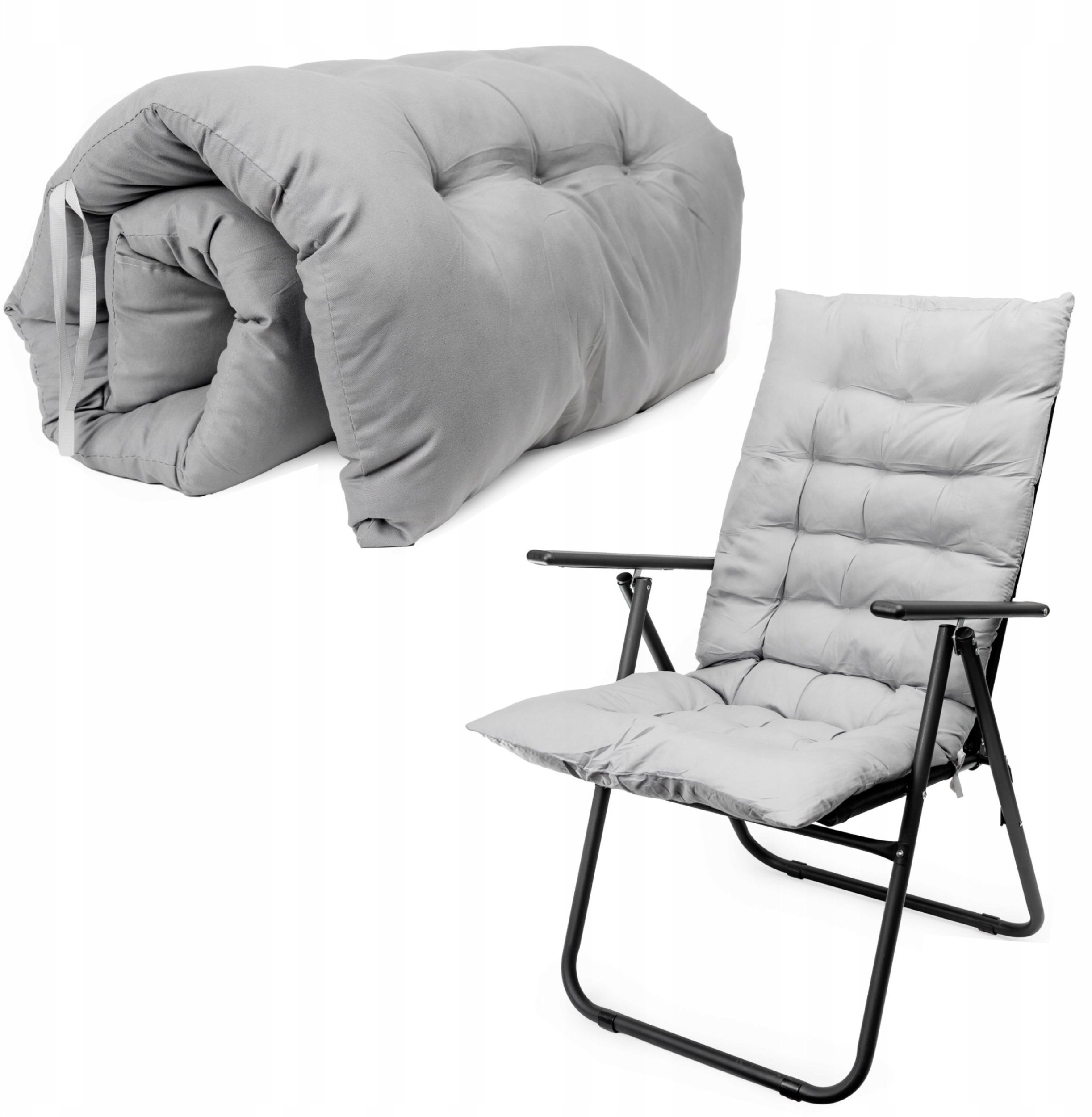 PLATINET MATRESS PAD FOR CAMPING CHAIR NAKŁADKA NA KRZESŁO CAMPINGOWE 105X50X6 CM GREY 46141