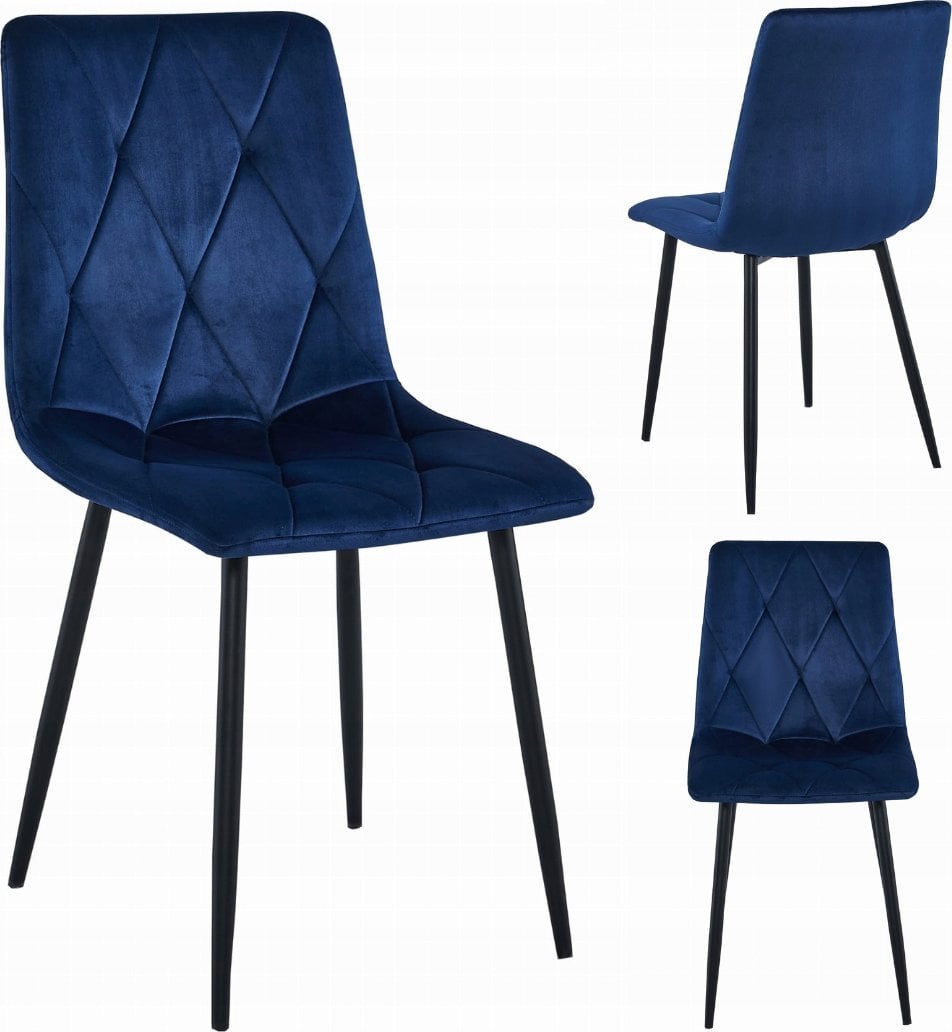 Leobert Krzesło LIBRA - granat aksamit / nogi czarne x 1