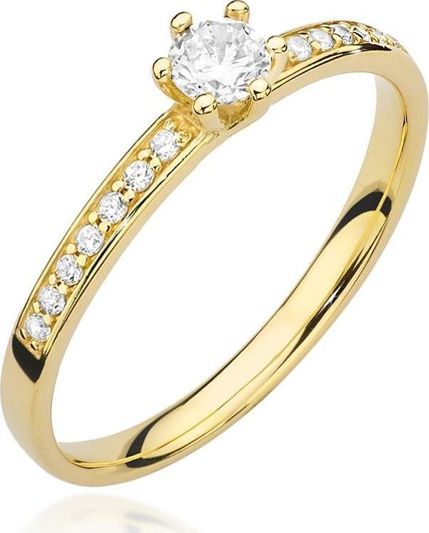 Best Diamonds złoty pierścionek z brylantem 0.17ct 14