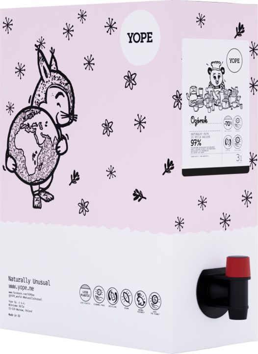 Yope Yope Naturalny płyn do mycia naczyń, kartonik z kranem 3 l Refill Ogórek