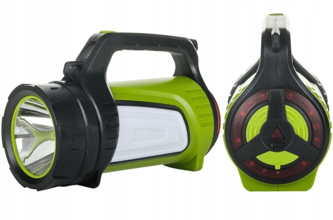 Latarka akumulatorowa LED 10W 500lm 6500K IP44 4x18650 Li-ion 8000mAh powerbank GW-0030