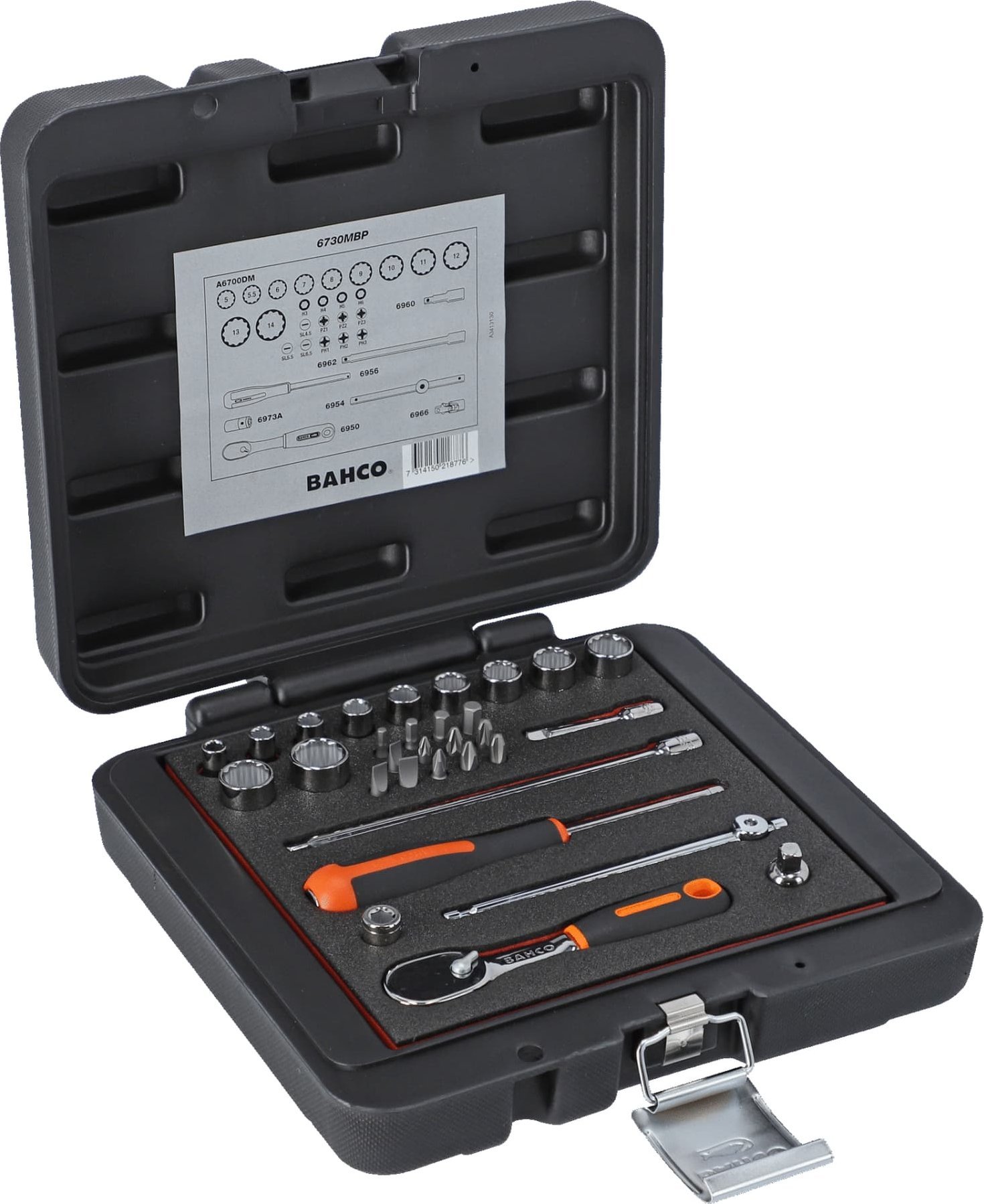 Bahco Zestaw nasadek 1/4" z bitami w metalowej kasetce BAHCO