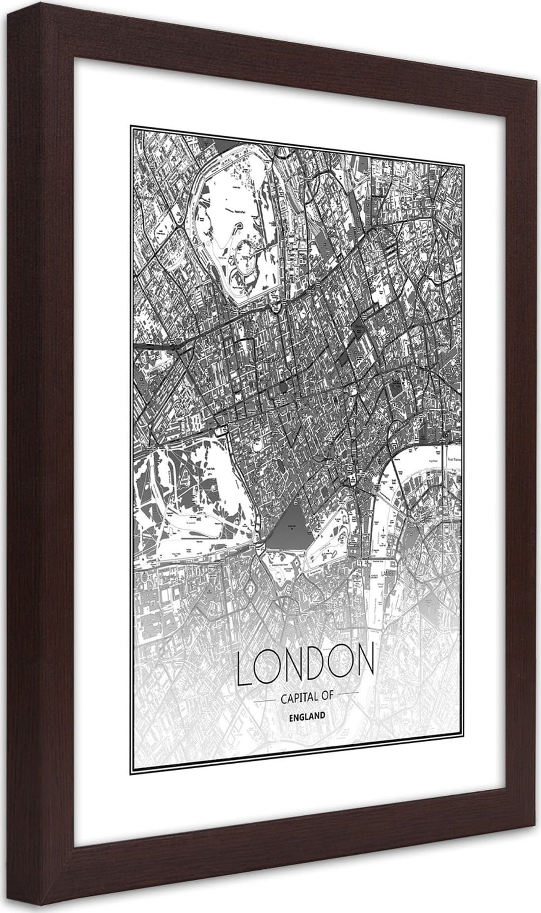 Feeby Obraz w ramie, Plan Londynu (Rozmiar 20x30)