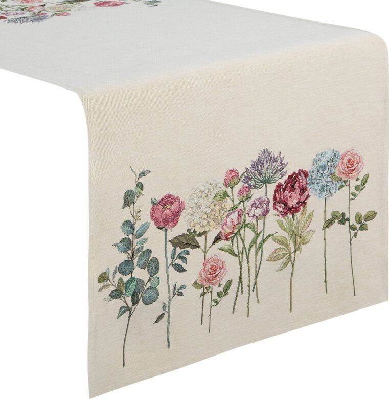 Eurofirany Bieżnik gobelinowy w polne kwiaty BOCHO 50X110 naturalny