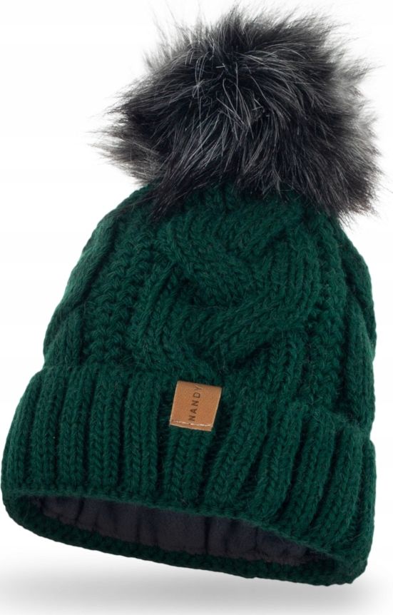 Nandy Nandy Czapka Ciepła Zawijana Z Pomponem Butelkowa