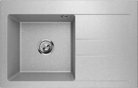 Zlewozmywak Lavello ZLEWOZMYWAK GRANITOWY LAVELLO LUXOR 1.0 SZARY METAL PRAWY