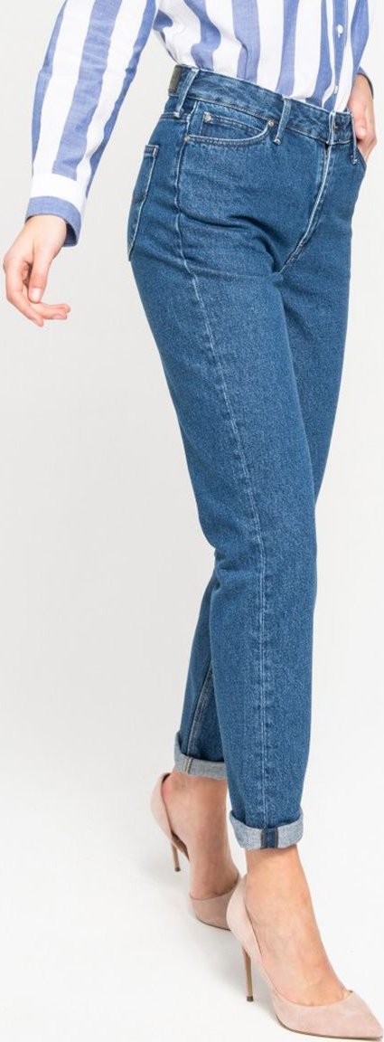 Lee SPODNIE DAMSKIE LEE MOM STRAIGHT BLUE L32IGAEF W28 L33