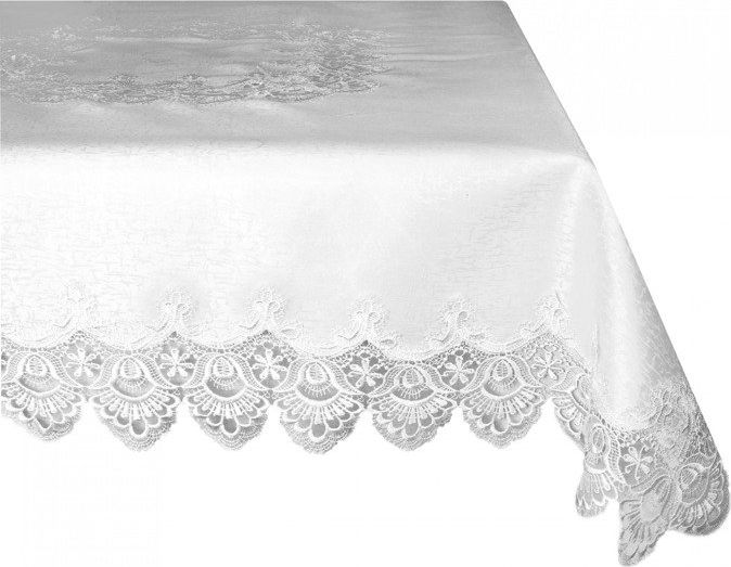 Mesa Bieżnik Obrus z Gipiurą 088_Biały Obrusy 60x120