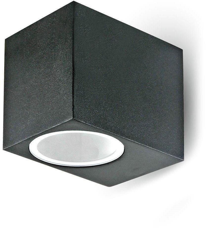 Kinkiet Ścienny V-TAC GU10 Aluminium Kwadrat Czarny W Dół IP44 VT-7651