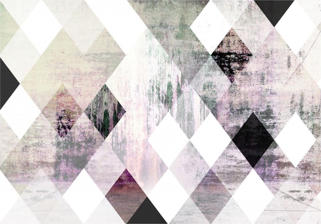 DecoNest Fototapeta - Rombowa szachownica (różowy) - 350X245