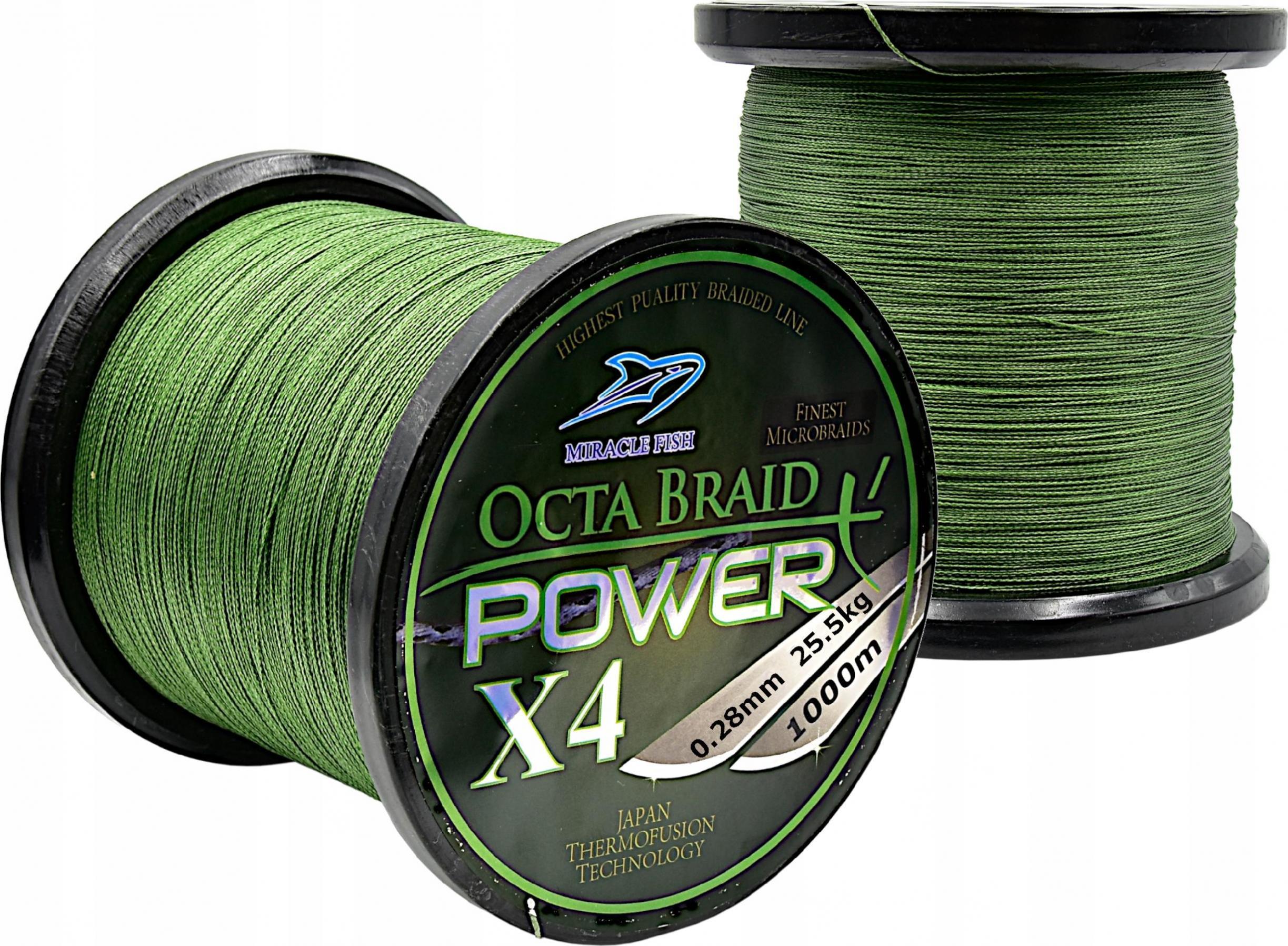 Miracle Fish PLECIONKA WĘDKARSKA 0,28 mm / 1000m 25,5kg zielona