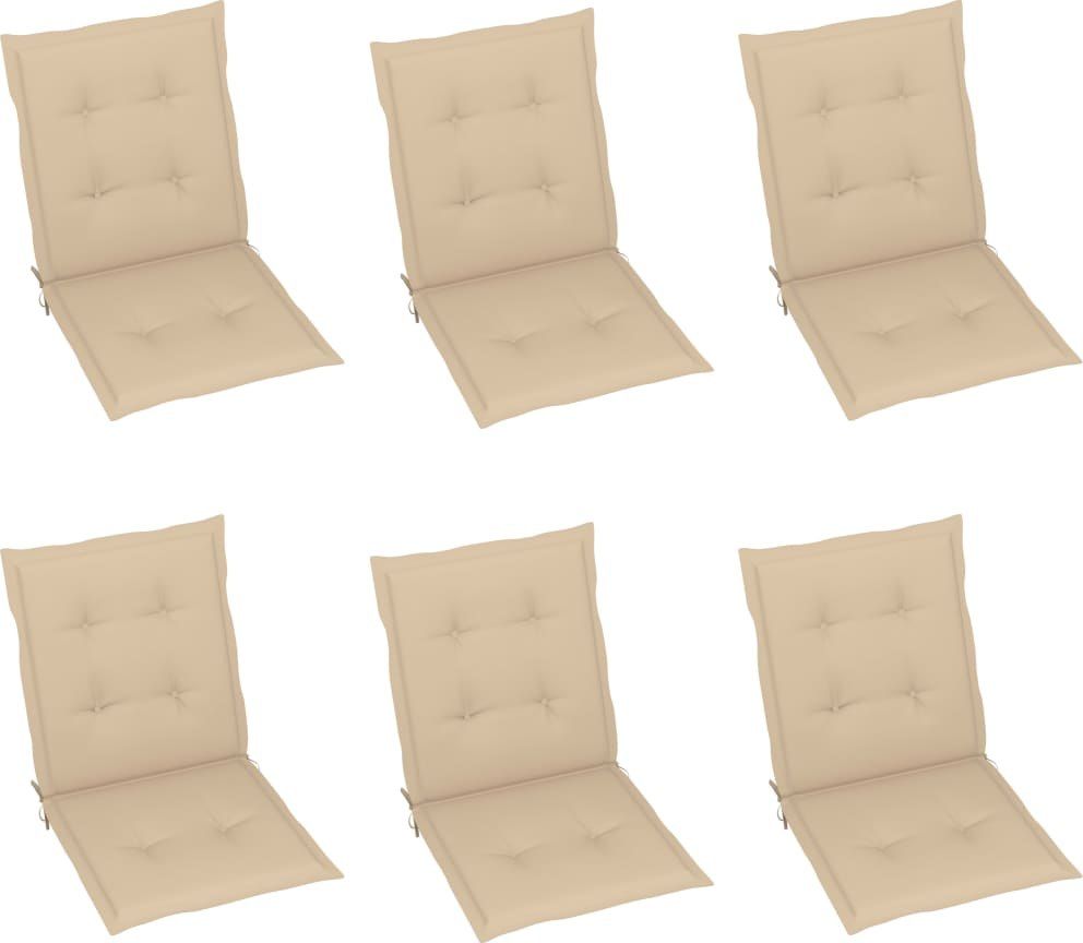 vidaXL Poduszki na krzesła ogrodowe, 6 szt., beżowe, 100x50x4 cm